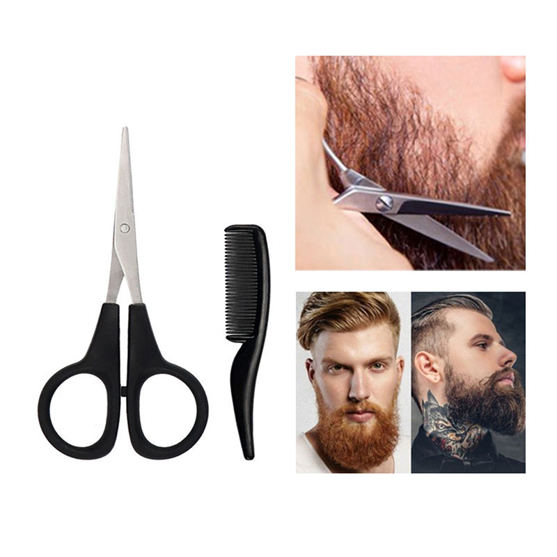 New Mens Beard Mustache Comb N - Trimming Scissor Set 评论和价格