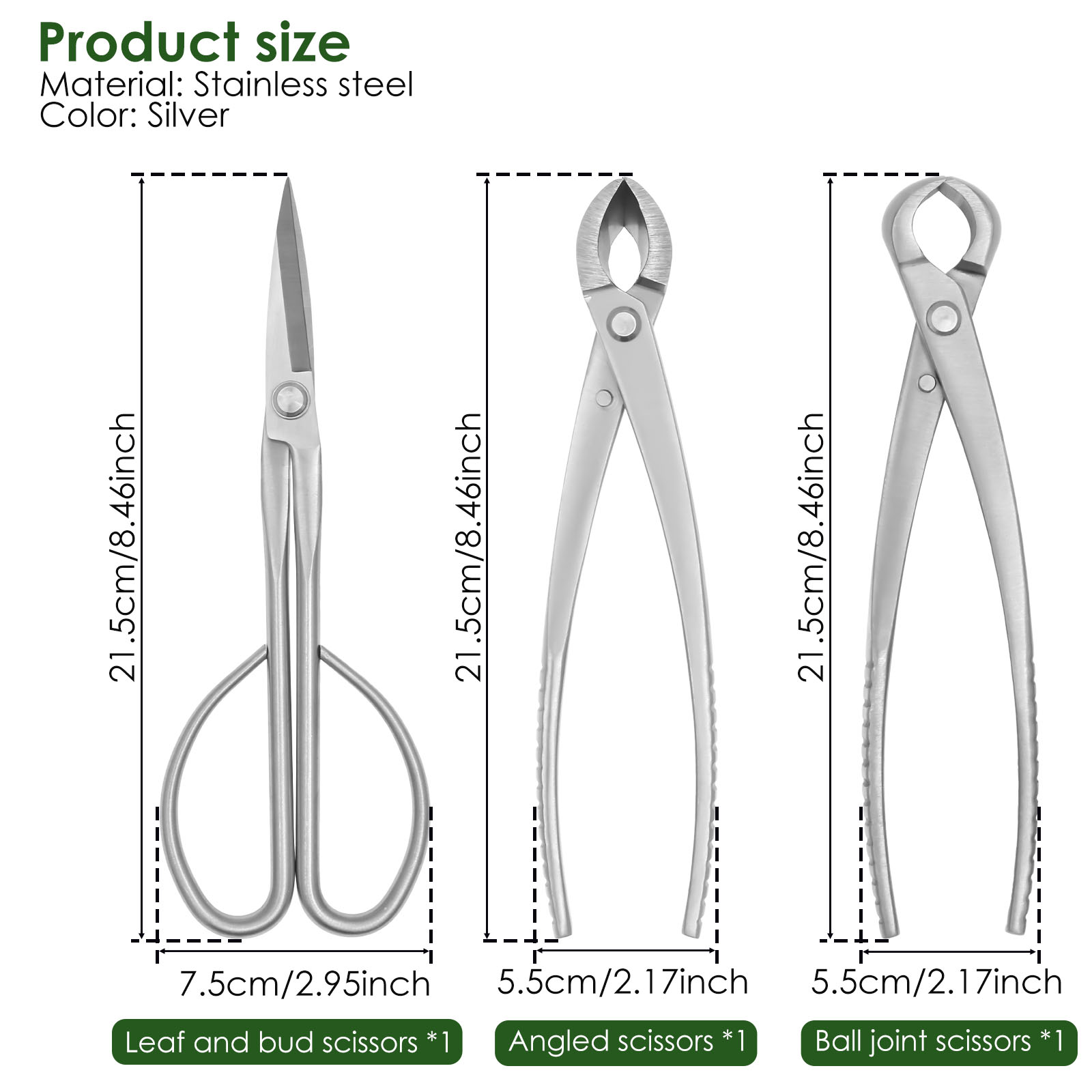 3 Pcs Bonsai Tool Set with Kno - Trimming Scissor Set 评论和价格