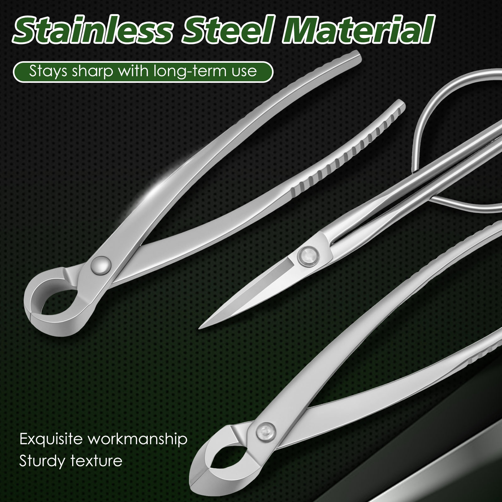 3 Pcs Bonsai Tool Set with Kno - Trimming Scissor Set 评论和价格